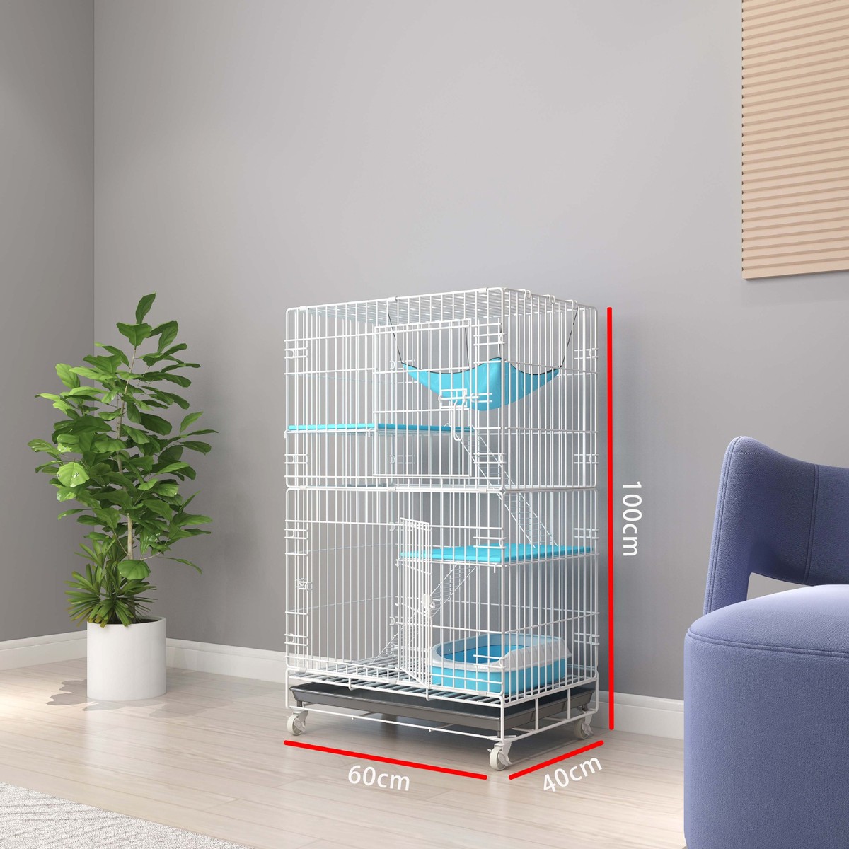 猫笼家用室内超大自由空间带厕所一体可折叠便捷外出猫别墅二三层