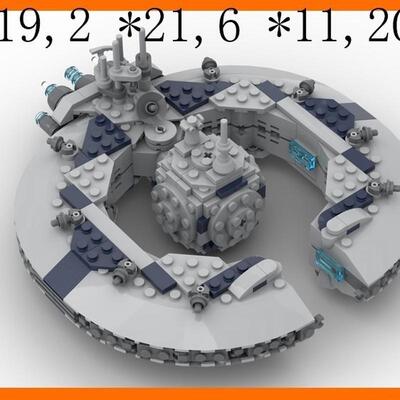 热销moc-42518卢克雷胡尔克级战列舰（控制机器人舰）401片积木