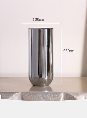 花瓶摆件样板房间软装饰品现代轻奢创意客厅玄关餐桌不锈钢插花器