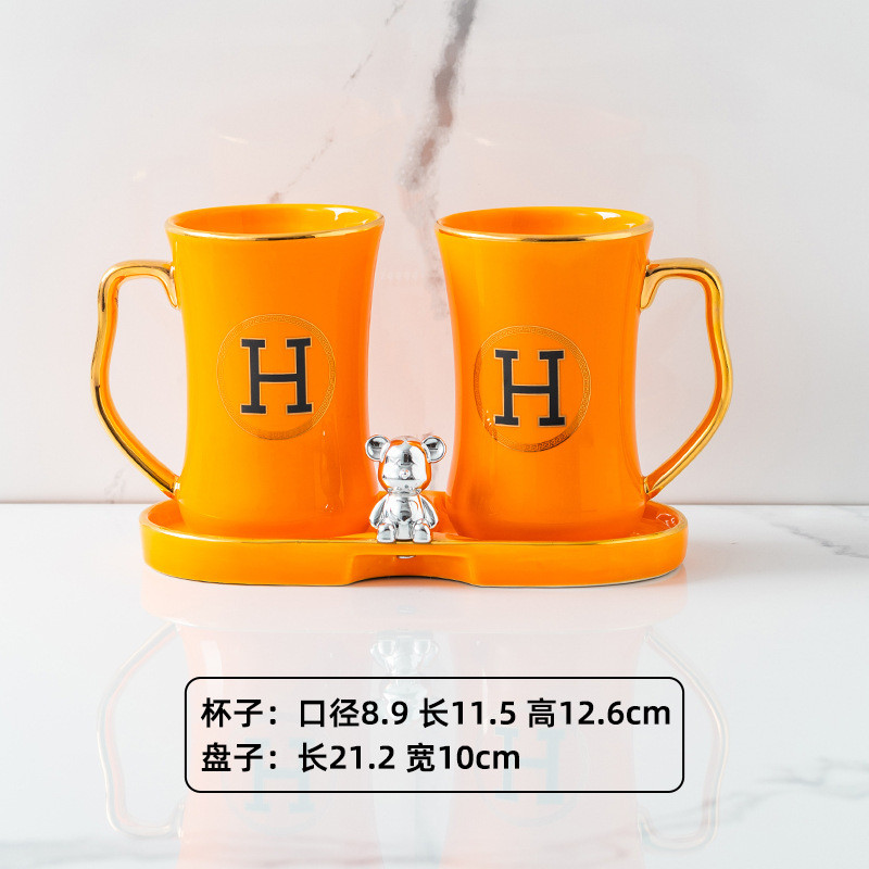 轻奢漱口杯情侣简约置物架卫生间陶瓷刷牙杯洗漱杯子牙刷牙杯套装