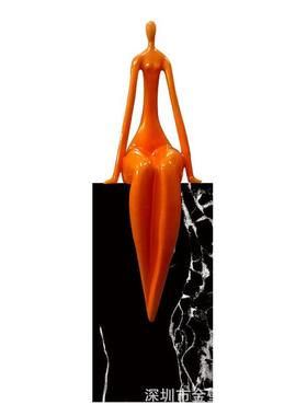 时尚坐姿女人雕塑酒店会所写字楼美容院服饰店橱窗台面人物艺术品