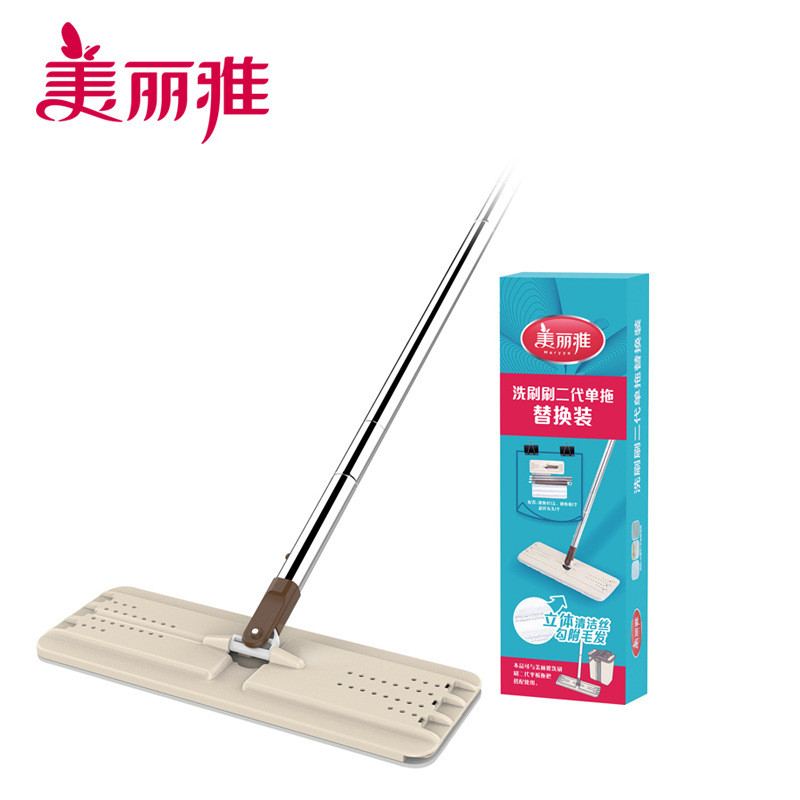 s588洗刷二代单卖拖把杆不锈钢通用型免手洗地拖不带拖懒人平桶