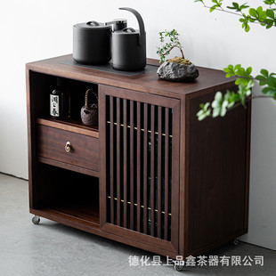 茶台烧水壶一体小型茶水柜客厅茶几边柜 茶柜茶边柜简约家用新中式