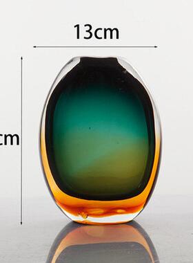 现代简约轻奢琉璃摆件插花水养玻璃花瓶软装样板房玄关餐桌装饰品