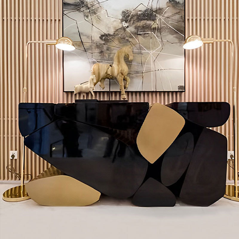 热销创意轻奢玄关台意别墅现代靠墙条案不锈钢入户玄关桌设计师式