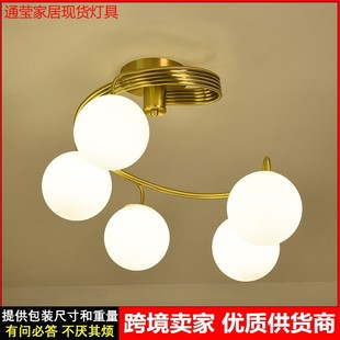 螺旋形全铜卧室吊灯北欧灯具个性 经典 创意家用主卧房间铜灯批发