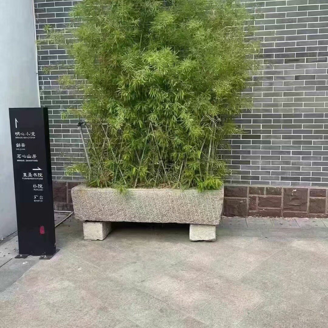 老旧石槽鱼缸养鱼石头花盆种花庭院小石组合流水槽民间猪槽牛槽