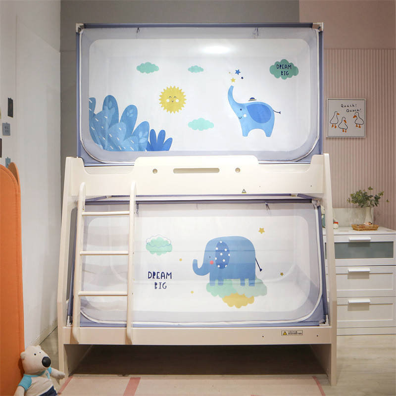 8ksg批发防摔子母床梯形高低儿童床学生宿舍上下铺蚊帐家用1.5m双