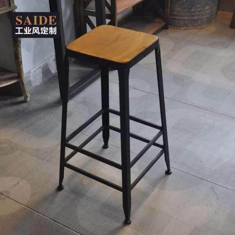 美式乡村铁艺实木奶茶咖啡店酒吧loft复古吧椅餐厅工业风吧台椅,商业/办公家具,酒吧椅,淘宝优惠券,粉丝福利购,淘宝优惠卷