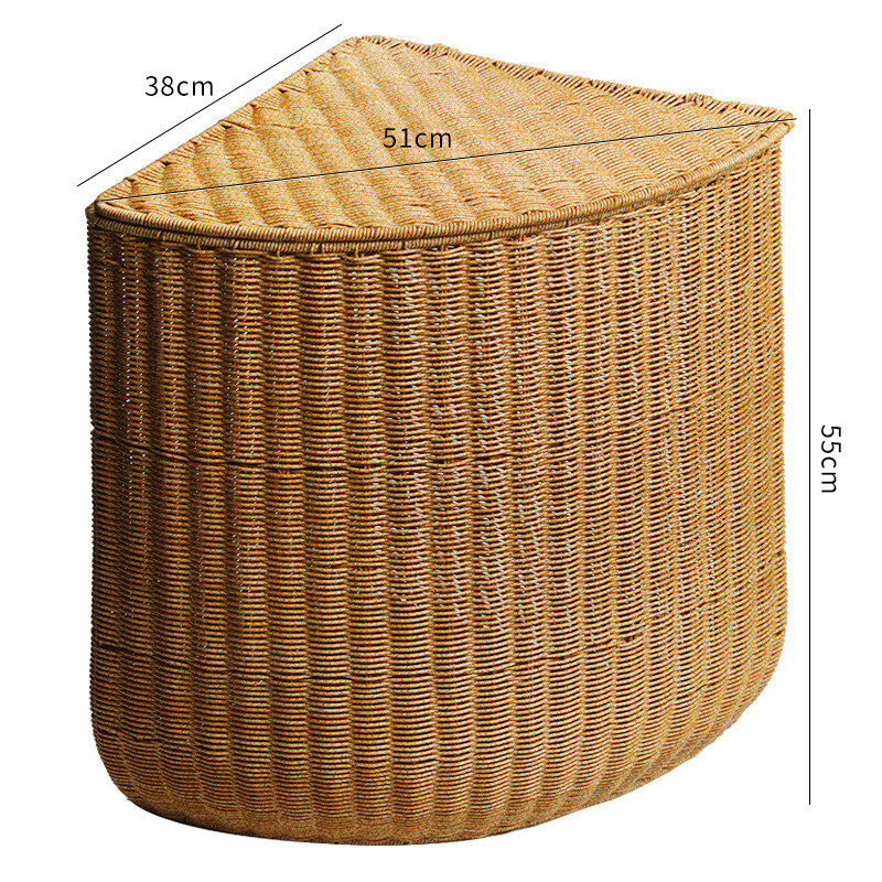 61k3扇形收纳筐弧形藤转角置物篮家用墙角三角储物箱仿卧室衣柜,收纳整理,橱柜收纳筐,淘宝优惠券,粉丝福利购,淘宝优惠卷