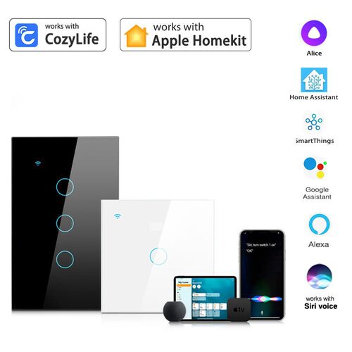 热销homekit墙壁开关欧规远程alexagooglecozylfie智能触摸开关定