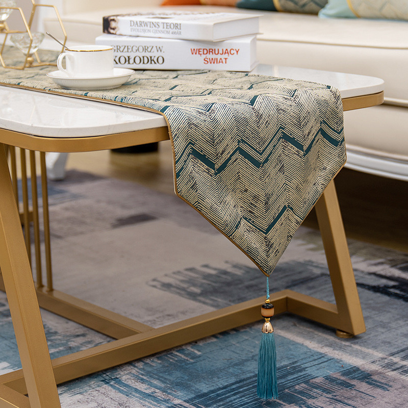 现代简约欧式轻奢茶几桌旗装饰布餐桌布艺玄关电视柜盖布定制桌旗