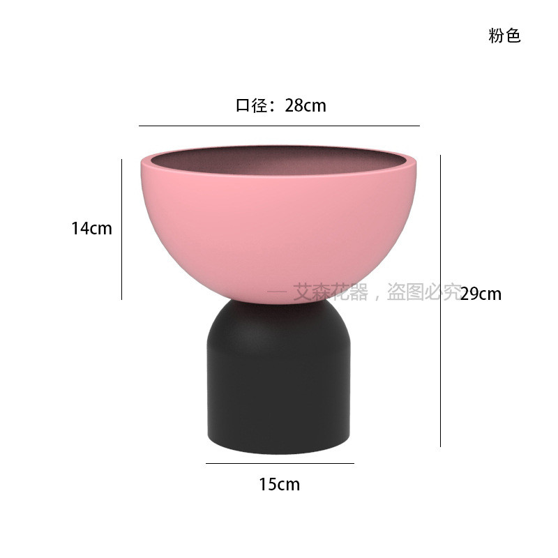 铁艺花器新中式摆件桌饰蝴蝶兰盆金属北欧花架冬青银柳绿植仿真盆