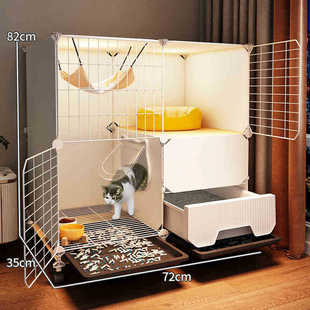 猫笼子家用室内猫砂盆厕所一体猫窝一室一厅一卫养猫咪猫别墅