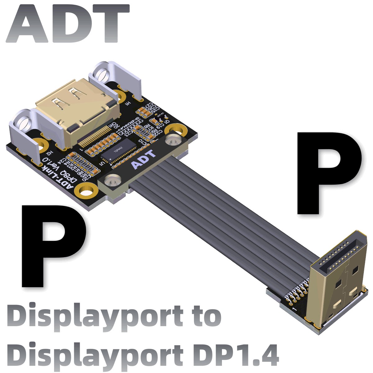 DP 1.4公对公对母延长线displayport 扁平显卡转接连接线4K 144Hz