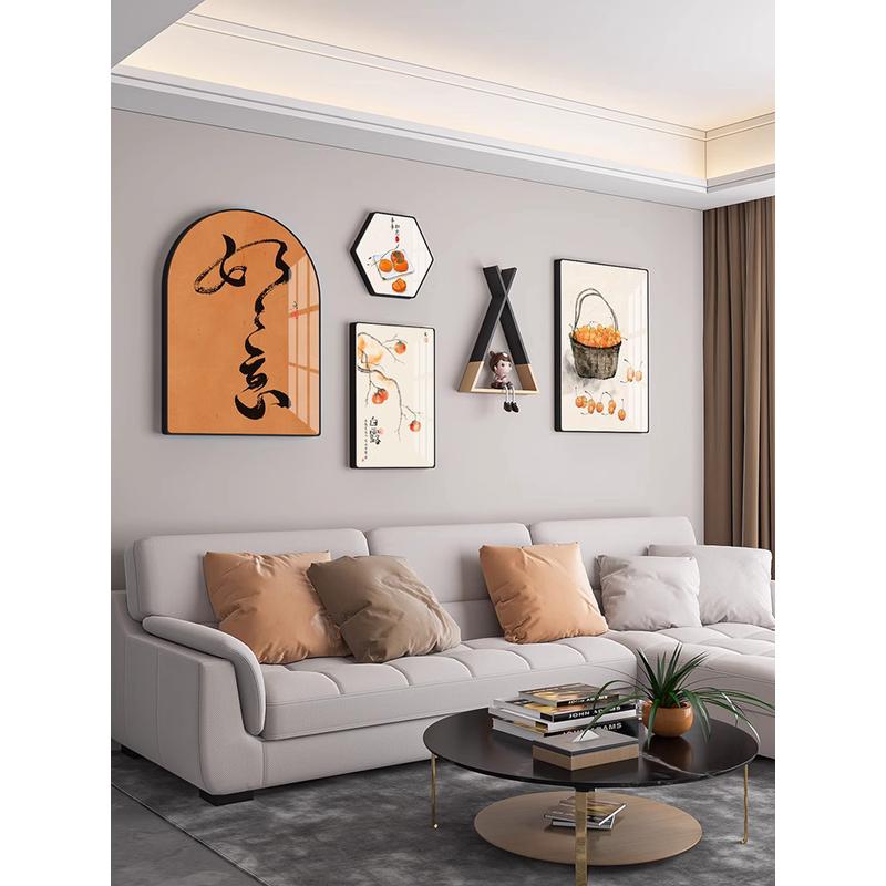 现代轻奢创意挂画高端大气壁画新款客厅装饰画沙发背景墙组合墙画