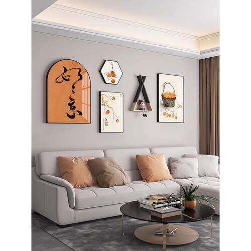 现代轻奢创意挂画高端大气壁画新款客厅装饰画沙发背景墙组合墙画