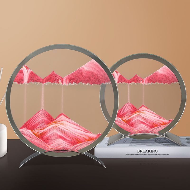 新品3d立体创意镜面流沙画客厅摆件解压居家装饰品沙漏生日礼物送图片