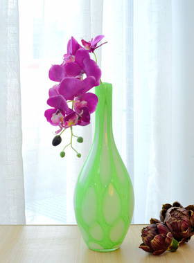 现代简约绿客厅电视柜玻璃花瓶摆件玄关色系装饰摆件装饰台面花瓶