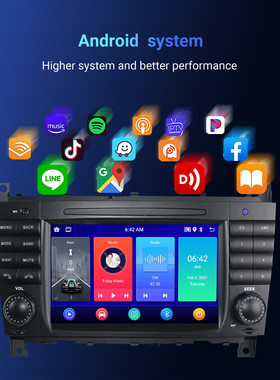 热销适用于benzw203ips专用7寸专车高清无线carplay互联安卓导航