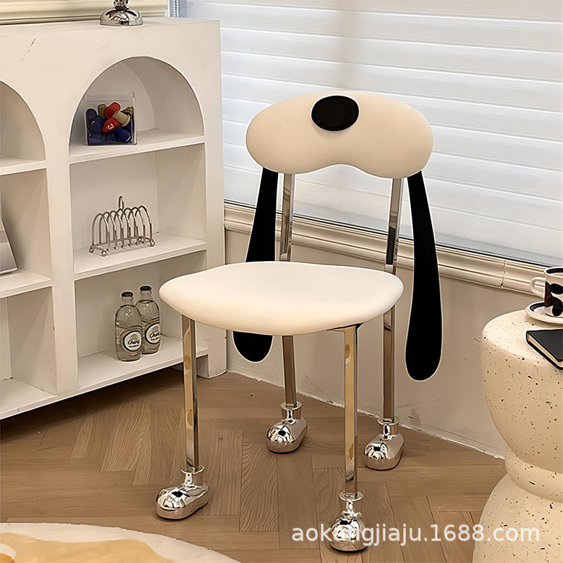 热销轻奢狗狗椅子家用座椅休闲中古阳台设计师网红餐椅靠背书桌化