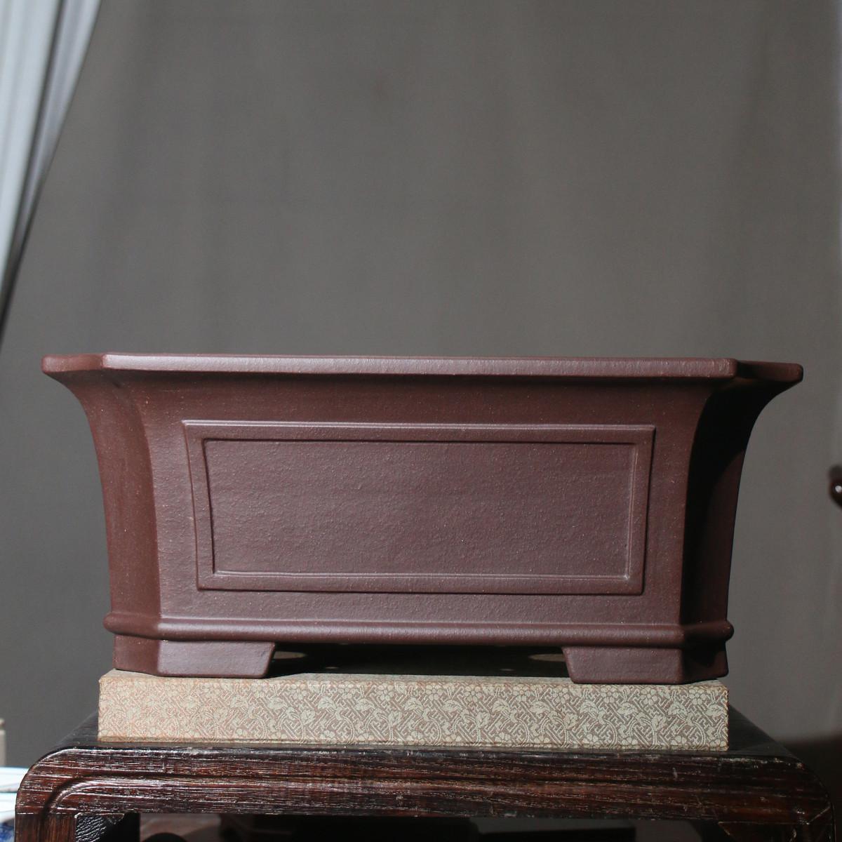 紫砂花盆长方形盆景盆面制陶大号盆栽奎华翔切角树桩盆宜兴仿古盆