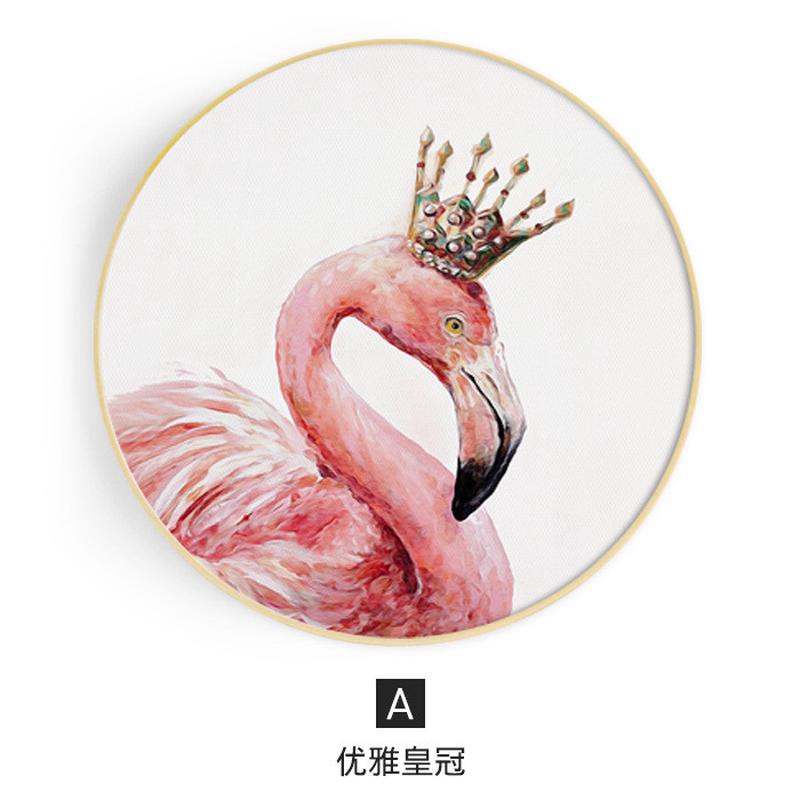 挂画圆形装饰画卧室粉色少女心北欧网红墙直播间壁画店铺免打孔画图片