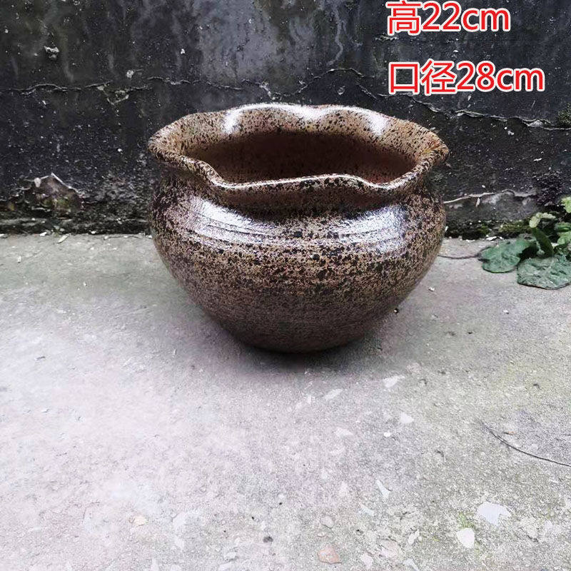 水草种植罐插画多肉桌面花盆复古创意土陶罐陶罐高植物陶瓷水培