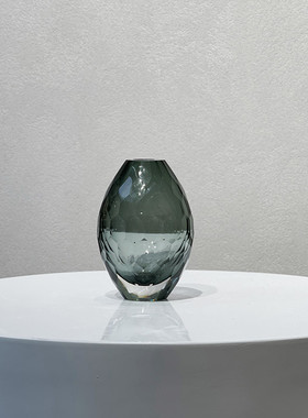 轻奢创意切面玻璃花瓶设计样板房软装家居摆件现代装饰简约工艺品