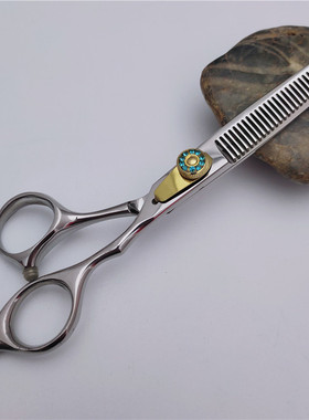 h8-6.0寸美发剪刀牙剪蓝色高螺帽匠剪刀厂井上火理发剪刀