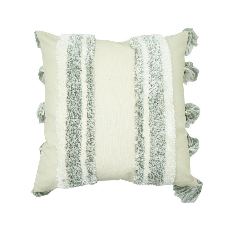 印度手工刺绣簇绒抱枕北欧摩洛哥靠垫流苏简约轻奢风抱枕套骨盆枕