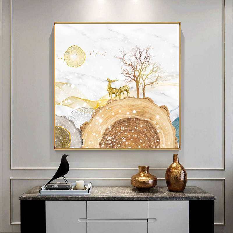 淡雅北欧餐厅装饰画饭厅美式客厅背景墙挂画玄关壁画过道晶瓷卧室图片