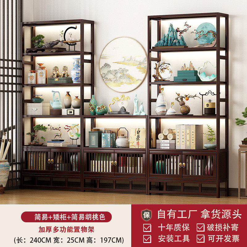 博古架中式茶具柜置物架茶架子展示架非实木茶室工艺品摆件陈列架