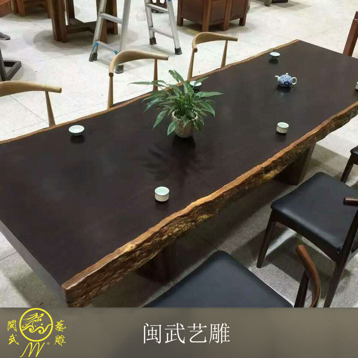 黑檀花梨木黑檀大板非洲实木大板茶桌书桌办公桌现货