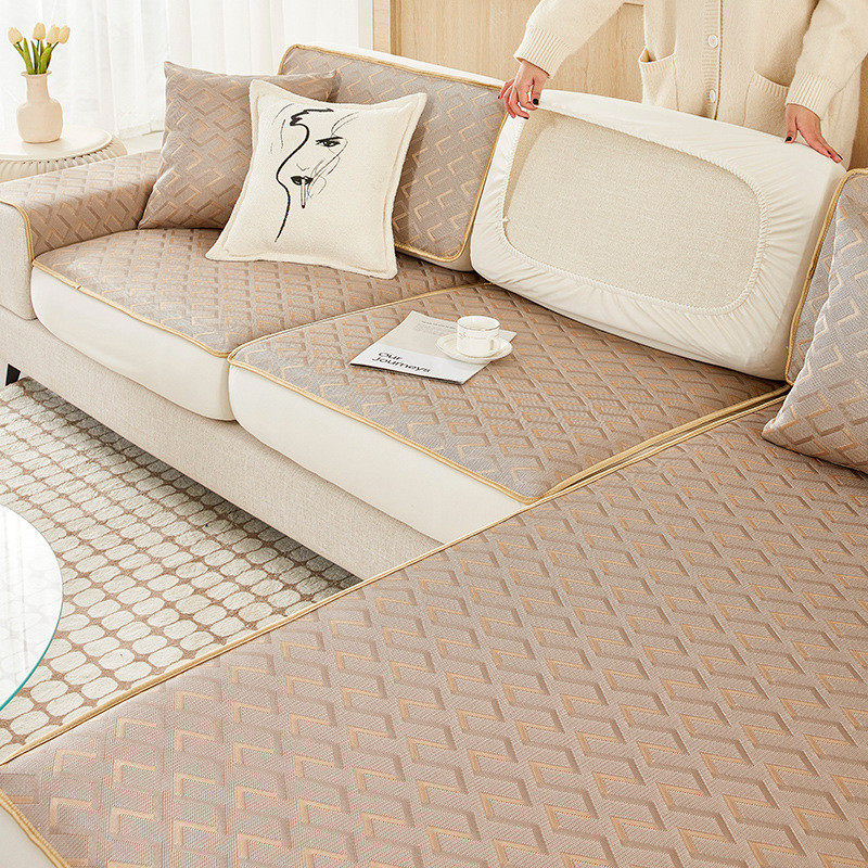 夏季冰丝沙发笠防滑垫子垫坐凉席四季通用轻奢风沙发套罩简约现代,居家布艺,沙发垫,淘宝优惠券,粉丝福利购,淘宝优惠卷