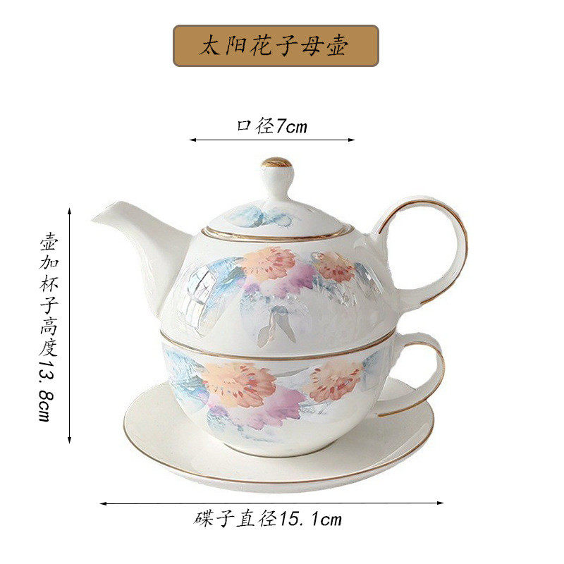 唐山批发功夫茶具套装单人子母壶陶瓷茶壶家用茶楼金边骨瓷茶水杯