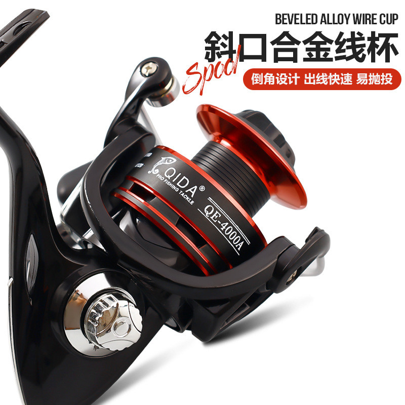 太宇13轴金属纺车轮斜口深线杯1000/6000型纺车轮渔线轮威海渔轮