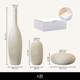 北欧ins风素胚条纹白色陶瓷花瓶简约家居客厅创意花器艺术摆件