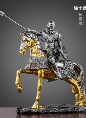 现货批发北欧胜利骑士创意树脂办公室装饰工艺品复古盔甲骑士摆件
