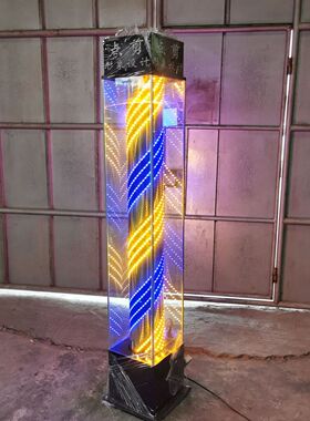 y圯1理发店户外防水落地led转灯发廊标志灯炫彩玻璃美容美发店灯