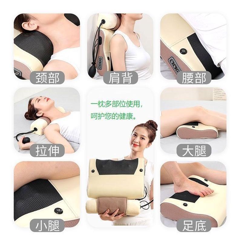热销宁德克瑞斯颈部揉捏充气全身多功能加热理疗按摩枕massagepil
