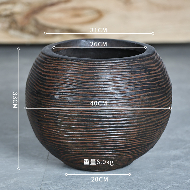 镁泥花盆简约落地艺术仿古户外北欧化水泥盆室外室内绿植盆栽风格