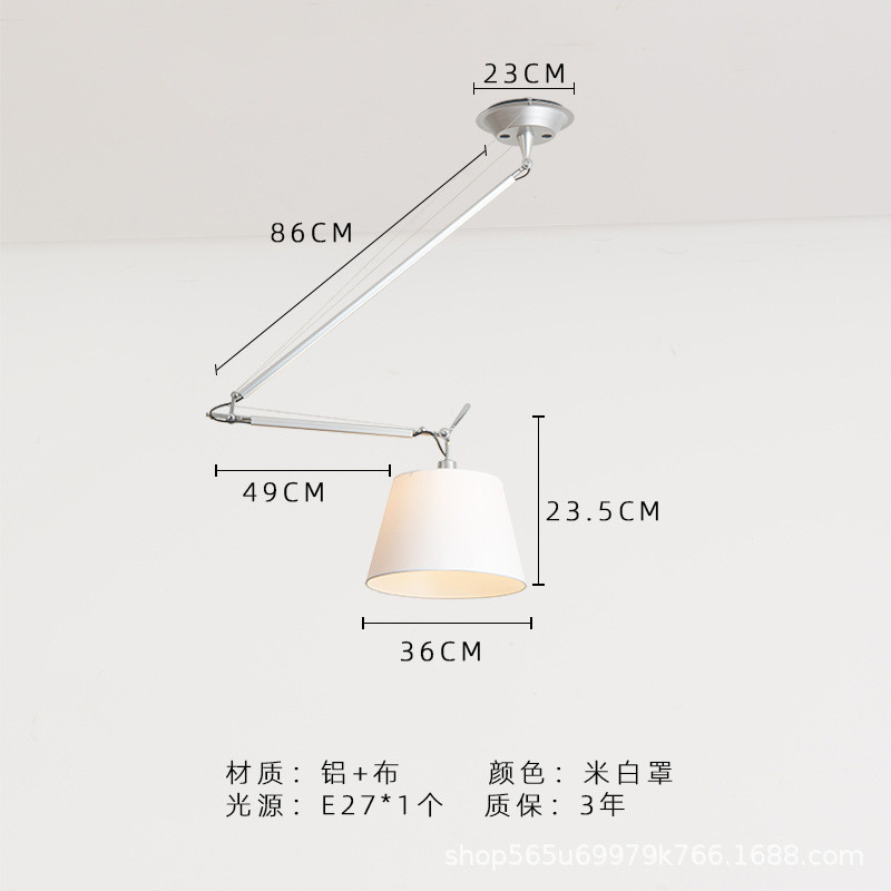 可移位吊灯餐厅办公室灯具书房北欧简约旋转单头设计师吸顶装饰灯