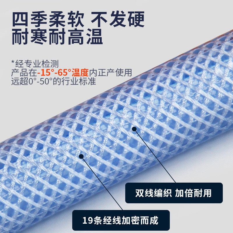 蓝龙管高压出水管低温双层纤维编织水管洗车耐磨防冻花园双线