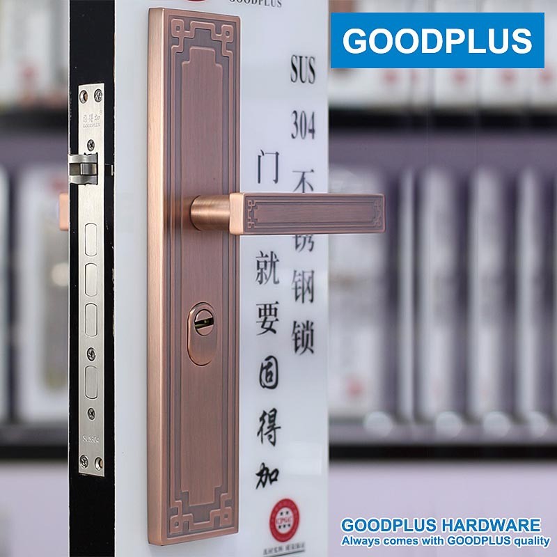 防盗门把手固得加304不锈钢goodplus防盗门锁套装大门锁通用型