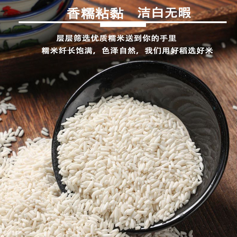 新长糯米5斤农家自种江米长粒糯米大糯米包粽子煮粥酿酒五谷杂粮