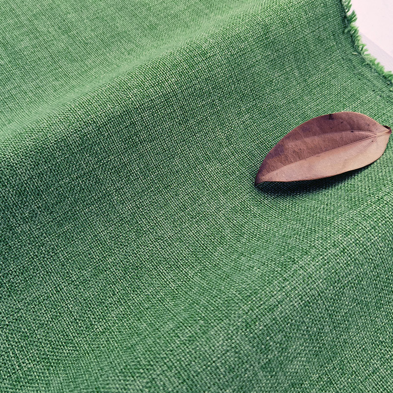 棉麻布料亚麻帆布北欧小清新绿植加厚印花布面料桌布背景窗帘diy