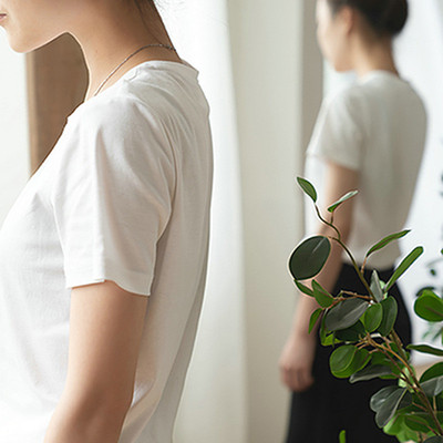 润家田园风格镜子木质边框全身镜木框镜清新原木色复古落地镜现货