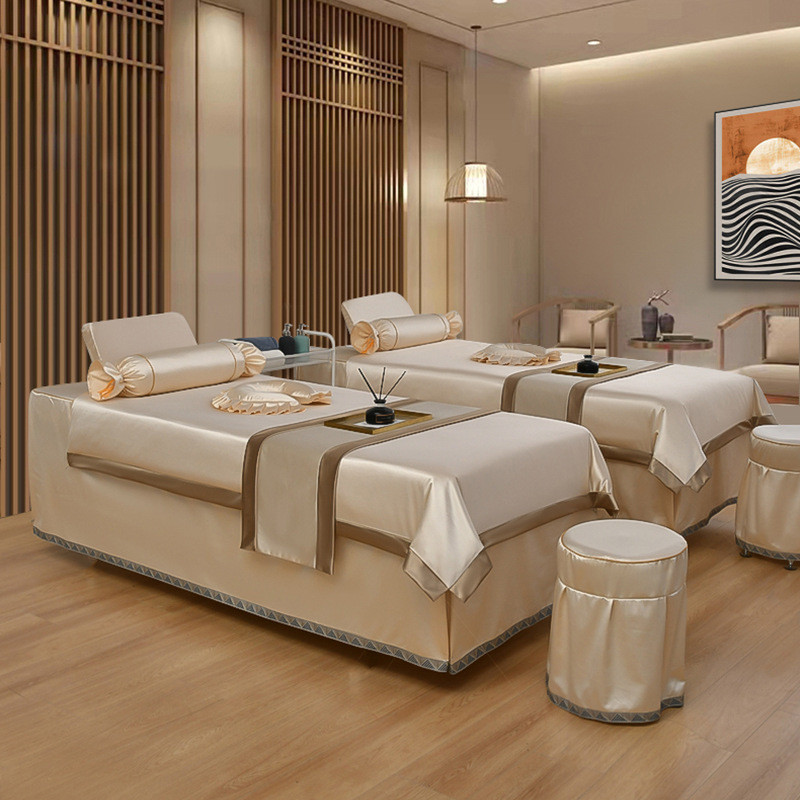 美容床罩四件套高端轻奢风美容院理疗床按摩spa采耳床套四季通用