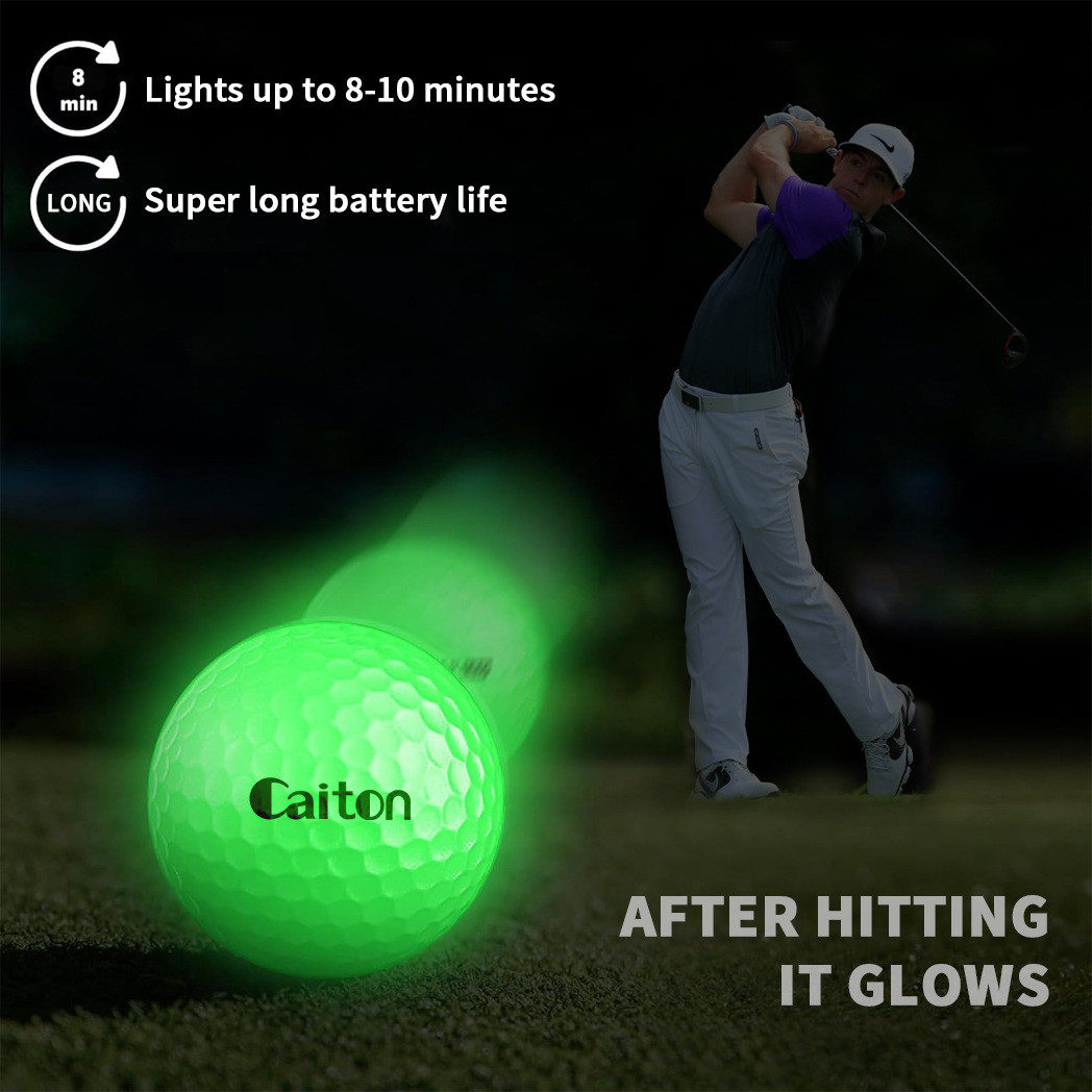 led高尔夫球发光七彩色闪光高尔夫球夜间高尔夫球场练习球用品